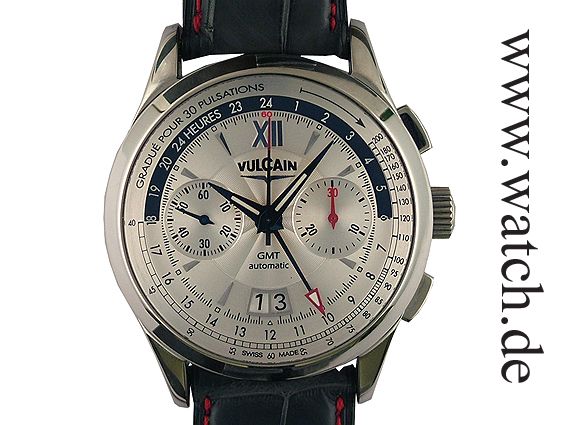 Vulcain Vulcanograph GMT Chronograph Großdatum 42mm UVP 4980.- N E U