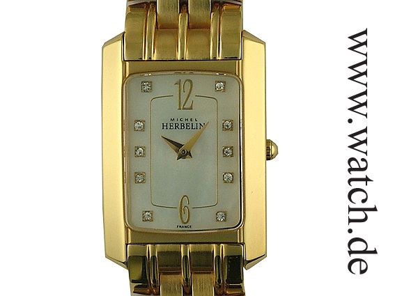 Michel Herbelin Gelbgold Diamond 29x21mm UVP 815.- UNGETRAGEN