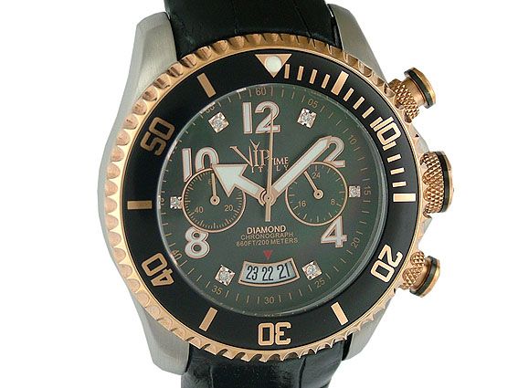V.I.P. Time Italy Chronograph Stahl/Roségold Diamond 44mm Neu
