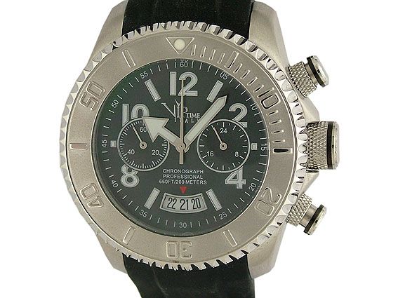 V.I.P. Time Italy Chronograph Professional Kautschuk 44mm UVP 369.- N E U