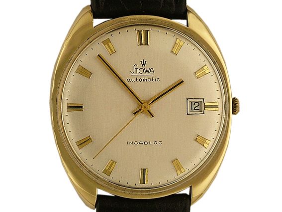 Stowa Automatic Date 14kt Gelbgold Vintage 35mm