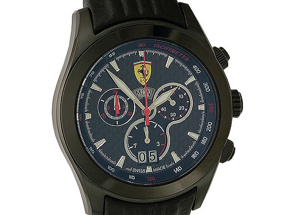 Ferrari O R I G I N A L Paddock Chronograph Großdatum Carbon 42mm UVP 485.- N E U