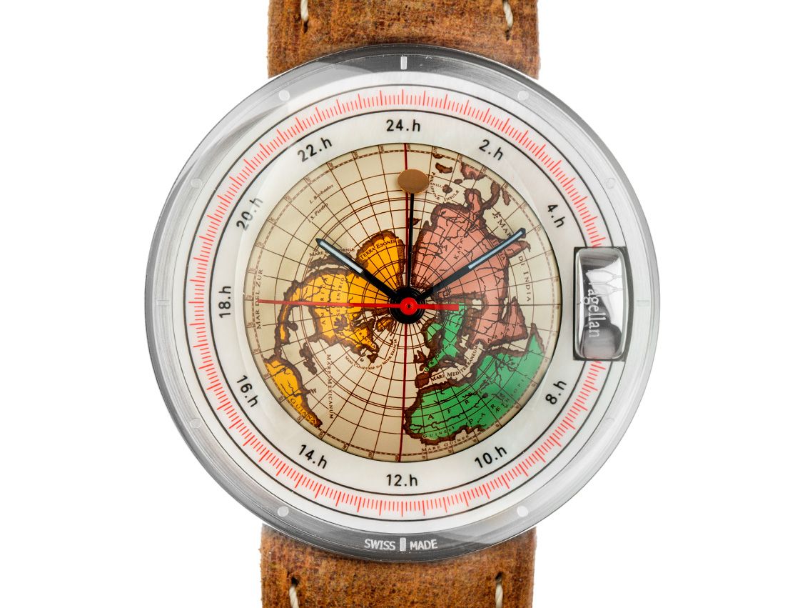 Magellan 1521 NH Northern Hemisphere Automatik Armband Leder 44mm Neu