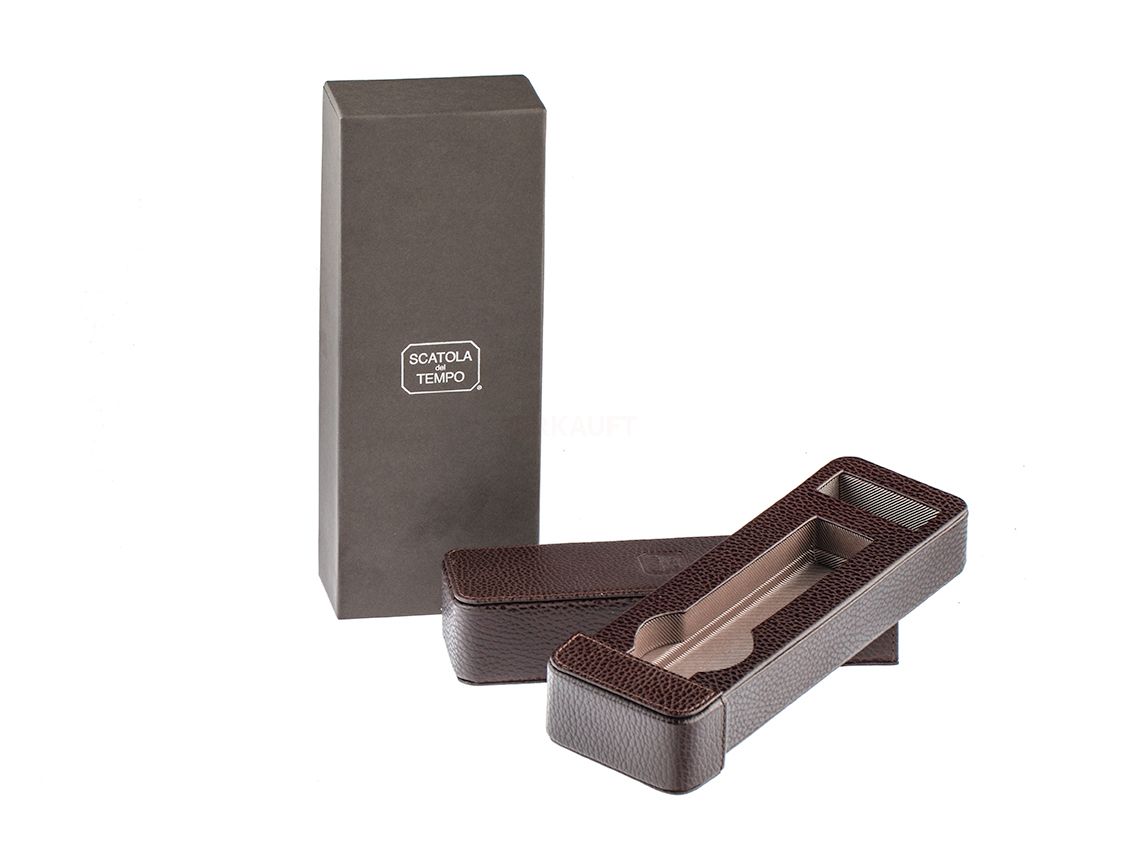 Scatola del Tempo Uhrenbox 1A OS Leder 225x80x50 mm Neu