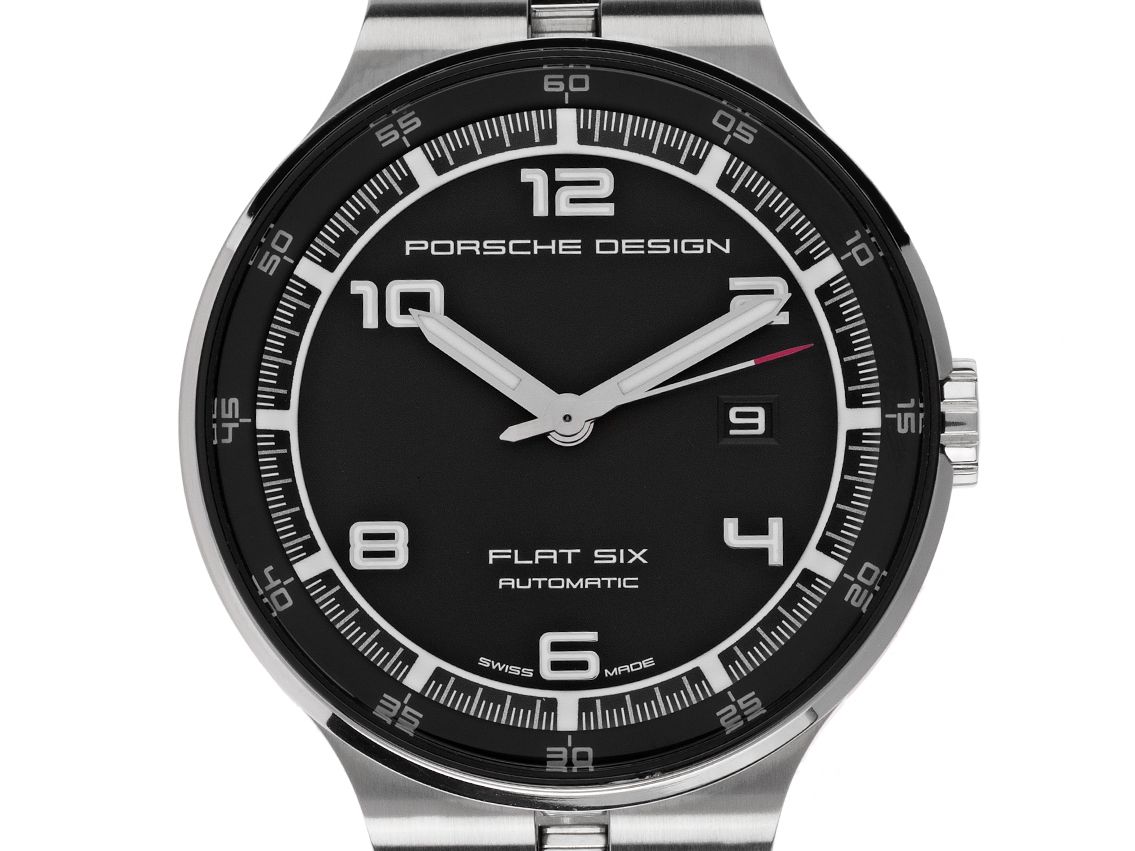 Porsche Design Flat Six Stahl Automatik Armband Stahl 44mm Ref.63500 Box&Pap. Full Set wie Neu mit Zertifikat über 2.450,-€ 