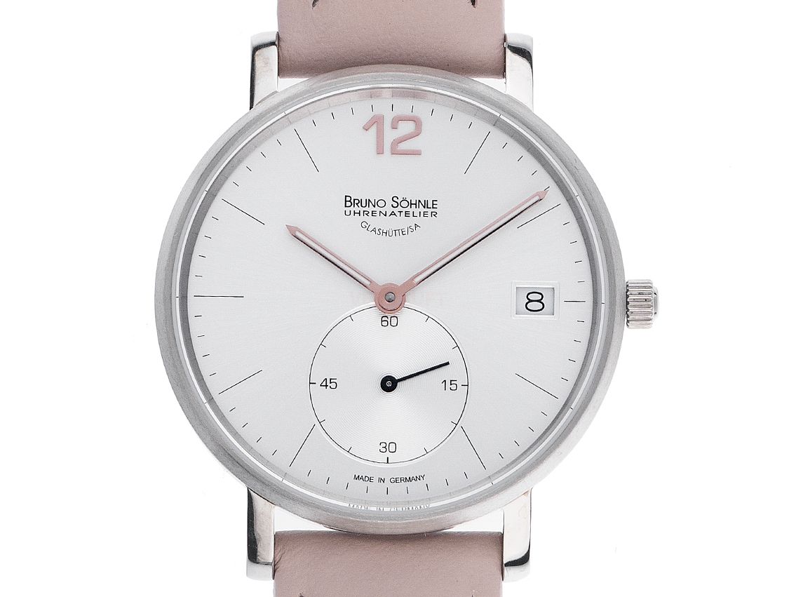 Bruno Söhnle Glashütte Frankfurt Small Titan Quarz Armband Leder 33mm Box&Pap. Full Set Neu mit Zertifikat über 420,-€