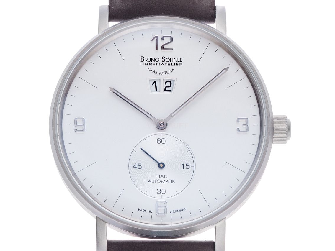 Bruno Söhnle Glashütte Frankfurt Titan Automatik Armband Leder 41mm Box&Pap. Full Set Neu mit Zertifikat über 1.950,-€