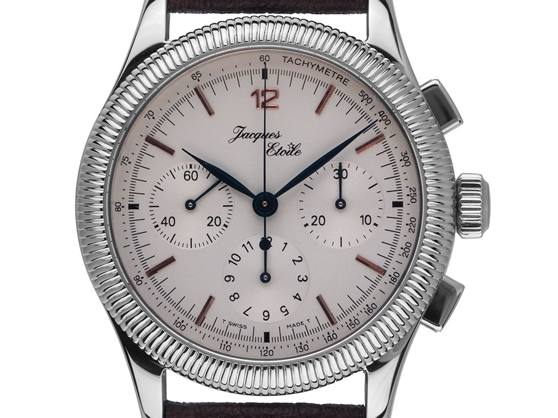 Jacques Etoile Monaco Stahl Automatik Valjoux 7750 Chronograph Armband Leder 42mm Vintage Bj.2002 wie Neu mit Zertifikat über 3.900,-€