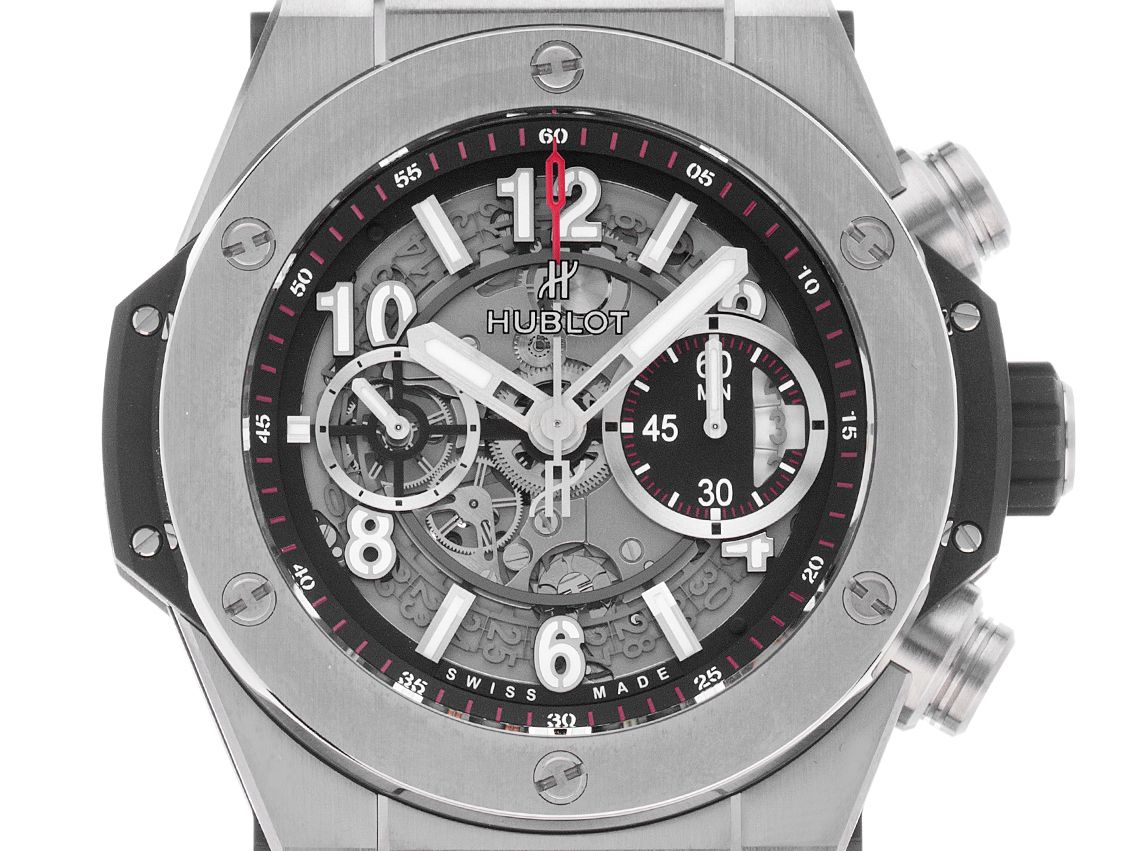 Hublot Big Bang Unico Titan Automatik Chronograph Armband Kautschuk Faltschließe 45,5mm Ref.411.NX.1170.RX Bj.2017 Box&Pap. Full Set wie Neu Vintage