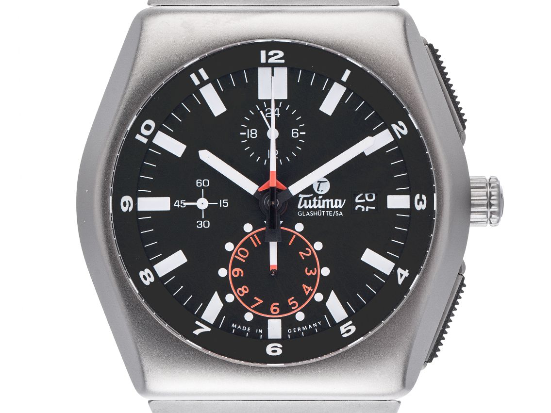 Tutima M2 Chronograph Titan Automatik Armband Titan 46mm Ref.6450-03 Box&Pap. Full Set Neu