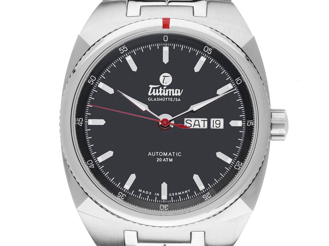 Tutima Saxon One Stahl Automatik Armband Stahl 42mm Ref.6120 Box&Pap. Full Set Neu
