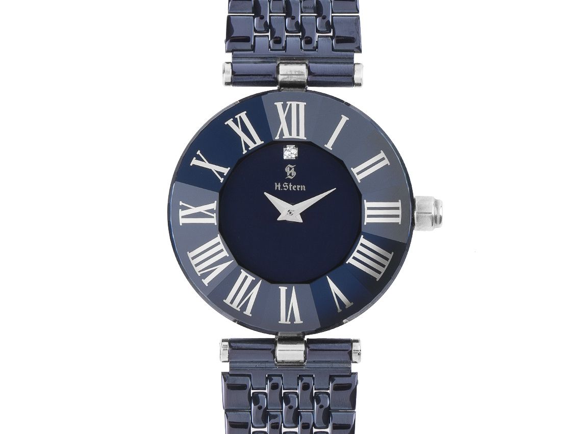 H.Stern Manaus Lady Saphire Stahl Diamond Blau Eloxiert Quarz Armband Stahl Blau 24mm Ref.PPIM510AM wie Neu mit Zertifikat über 4.300,-€