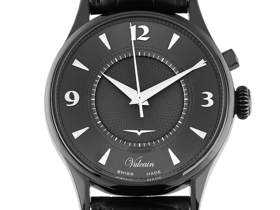 Vulcain Golden Voice Classic Alarm Stahl Handaufzug Armband Leder Limitiert 39mm Ref.100117 orig.Box Neu mit Zertifikat über 4.800,-€