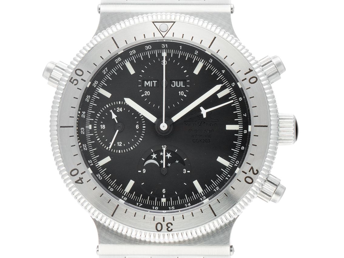 Temption CGK203 Stahl Automatik Chronograph Vollkalender Mondphase Armband Stahl 42mm Vintage Bj.2007 Box&Pap. Full Set wie Neu mit Zertifikat über 2.980,-€