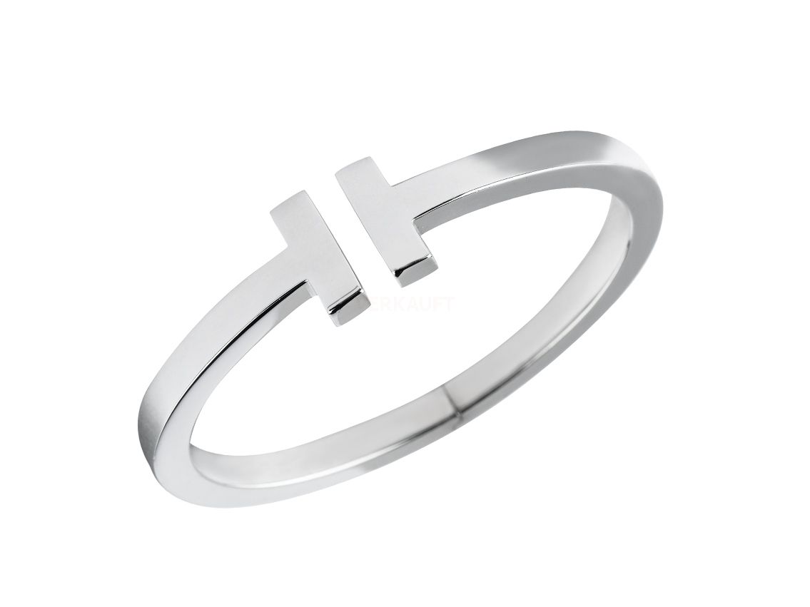 Tiffany & Co Armspange T-Square Medium 925 Sterling Silber 160mm orig.Box Ungetragen mit Zertifikat über 1.200,-€