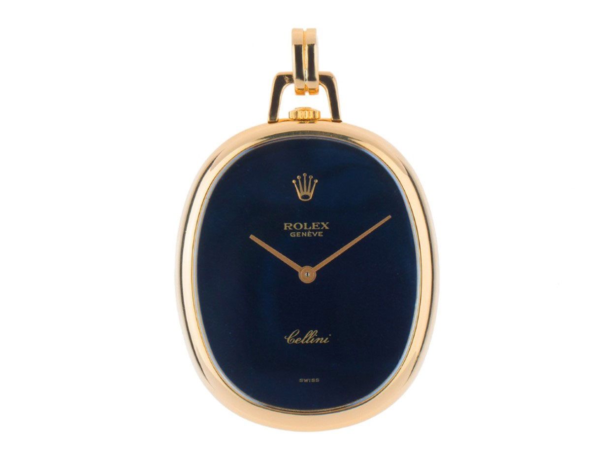 Rolex Cellini Taschenuhr Frackuhr 18kt Gelbgold Handaufzug 44x33mm Ref.3729 Vintage Bj.1978 mit Zertifikat über 7.000,-€