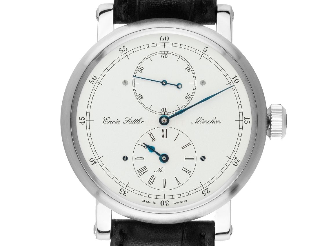 Erwin Sattler Classica Regulator Secunda Stahl Automatik Armband Leder Faltschließe 44mm Bj.2014 Box&Pap. Full Set wie Neu mit Zertifikat über 9.600,-€