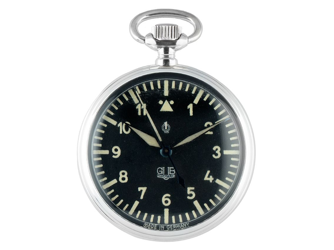 GUB Glashütte Taschenuhr 0.900 Silber Handaufzug Kaliber A. Lange&Söhne 48.1 57mm Vintage Bj.1950 mit Zertifikat über 6.500,-€
