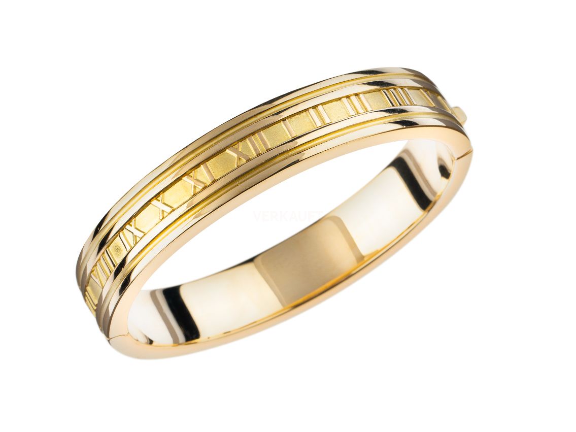 Tiffany Armreif 18kt Gelbgold 45gr. Handarbeit mit Zertifikat über 3.800,-€ 