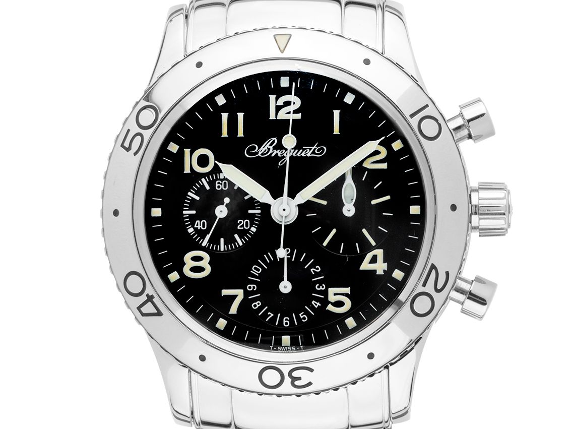 Breguet Type XX Aeronavale Flyback Chronograph Stahl Automatik Armband Stahl 39mm Ref.3800 Vintage Bj.2005 orig.Box mit Zertifikat über 10.500,-€