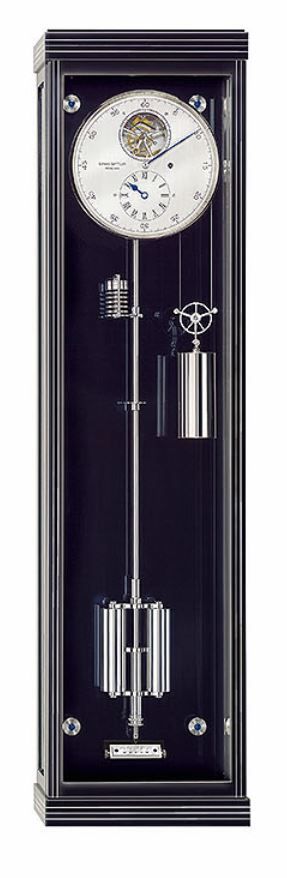 Erwin Sattler Metallica 1735 5/6 Pendel Stand-Wanduhr schwarz Handpoliert 30 Tage Gangreserve 105x27x14cm Bj.2016 Box&Pap. Full Set wie Neu mit Zertifikat über 23.700,-€