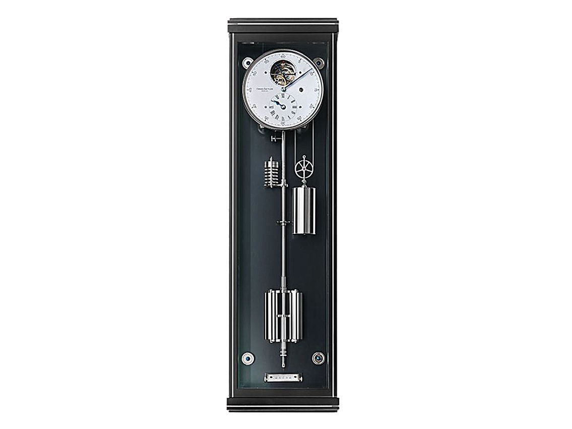 Erwin Sattler Metallica 80 5/7 Pendel Stand-Wanduhr schwarz Handpoliert 14 Tage Gangreserve 78x23x14cm Bj.2016 Box&Pap. Full Set wie Neu mit Zertifikat über 16.900,-€