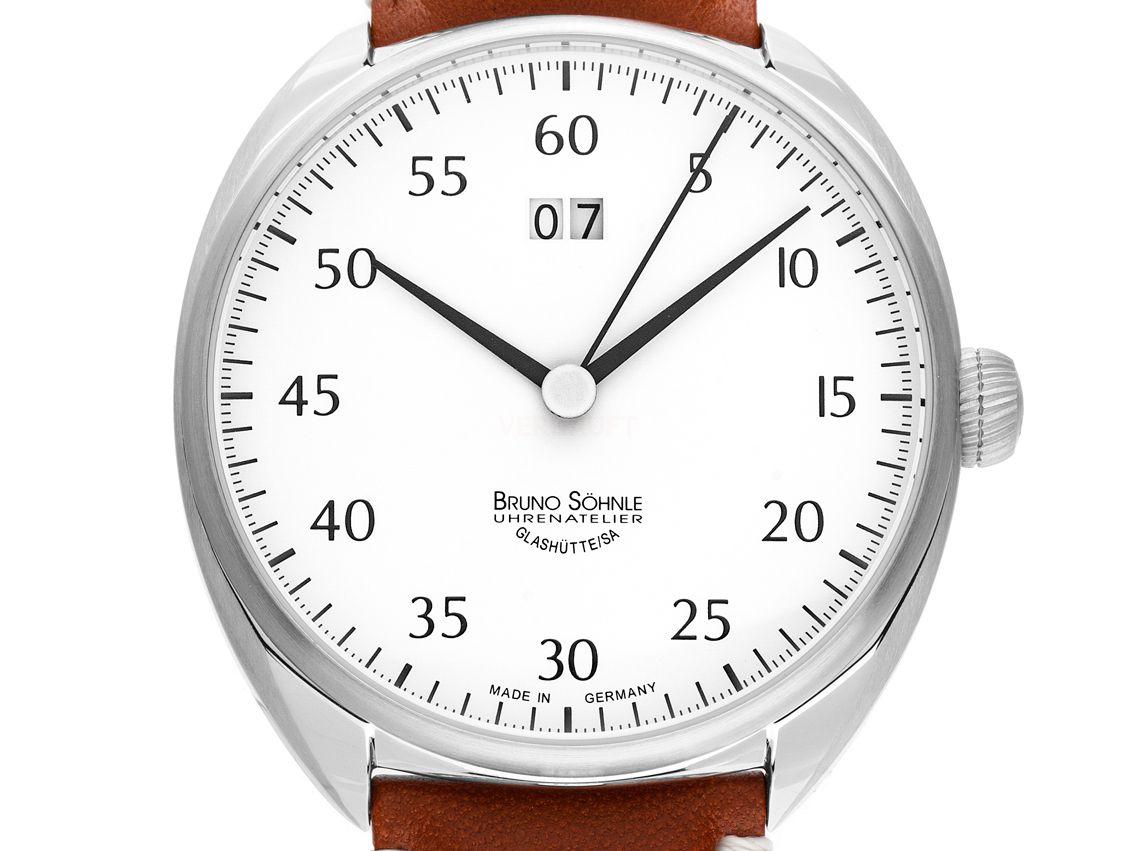 Bruno Söhnle Glashütte LA Spezia I Stahl Quarz Armband Leder Faltschließe 44mm Ref.17-13209-921 Box&Pap. Full Set Neu mit Zertifikat über 495,-€