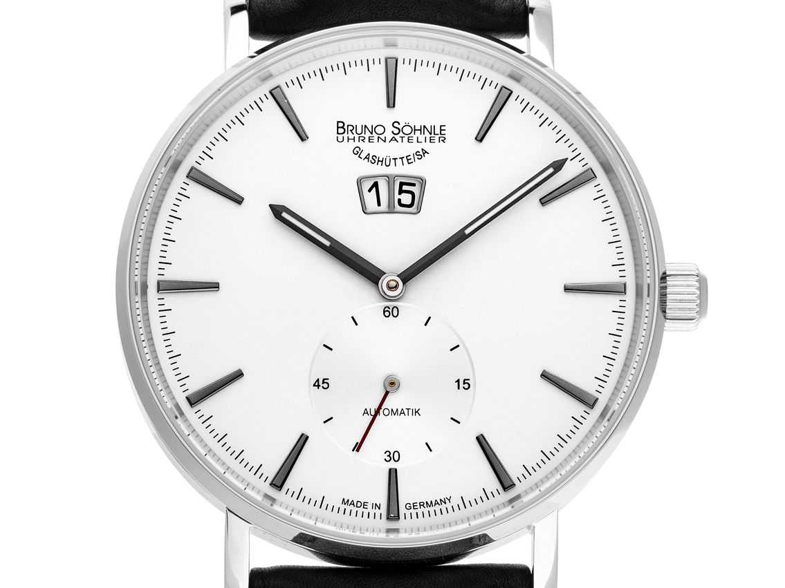 Bruno Söhnle Glashütte München II Stahl Automatik Armband Leder Faltschließe 43mm Ref.17-12219-241 Box&Pap. Full Set Neu mit Zertifikat über 2.650,-€
