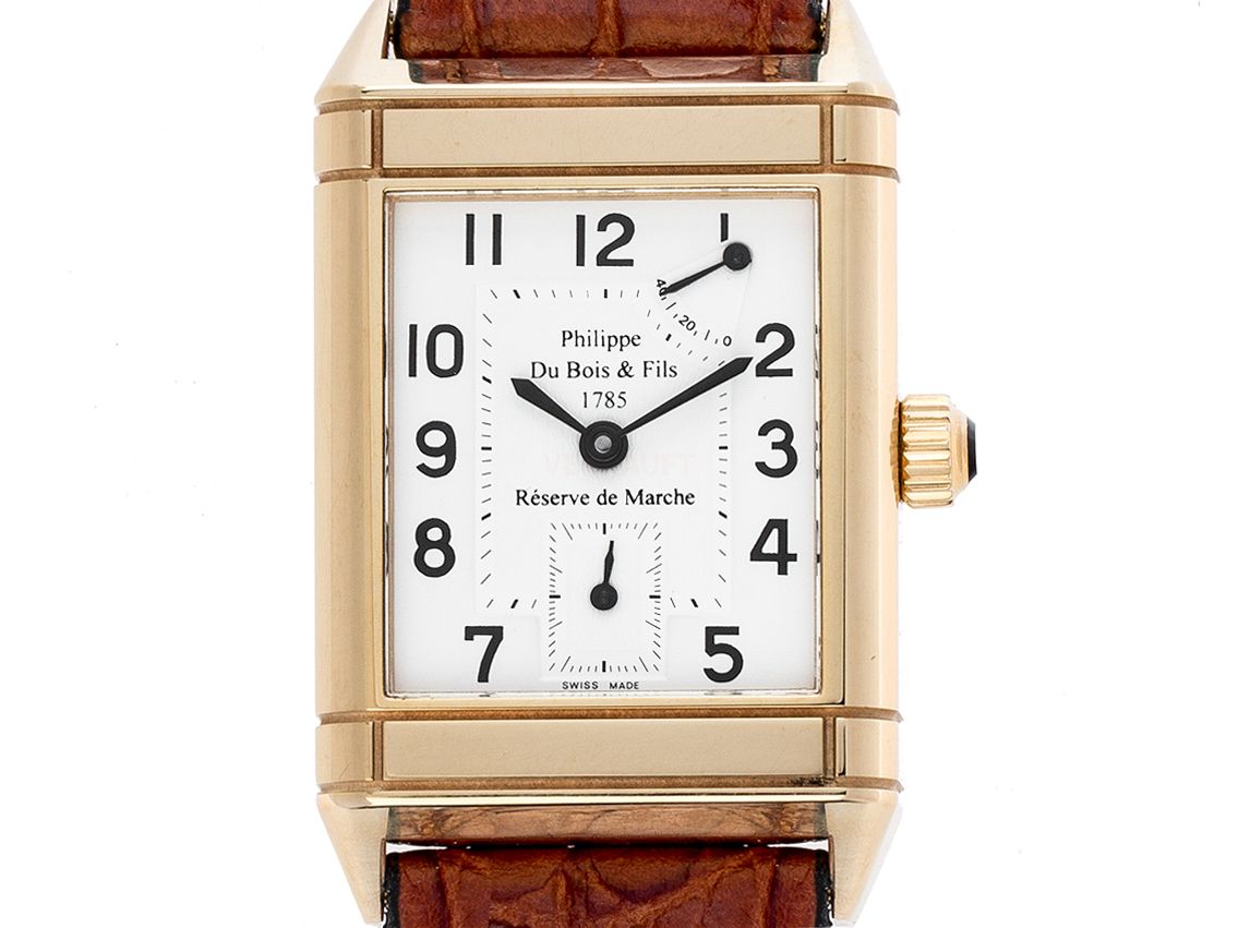 Philippe du Bois & Fils Rectangulaire Reserve de Marche 18kt Gelbgold Handaufzug Limitiert 41x26mm Bj.2001 Vintage orig.Pap. wie Neu mit Zertifikat über 3.800,-€ 