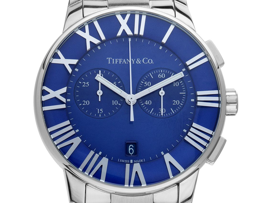 Tiffany & Co. Atlas Chronograph Stahl Quarz Armband Stahl 42mm Ref.32777597 Bj.2014 Box&Pap Full Set wie Neu mit Zertifikat über 3.800,-€