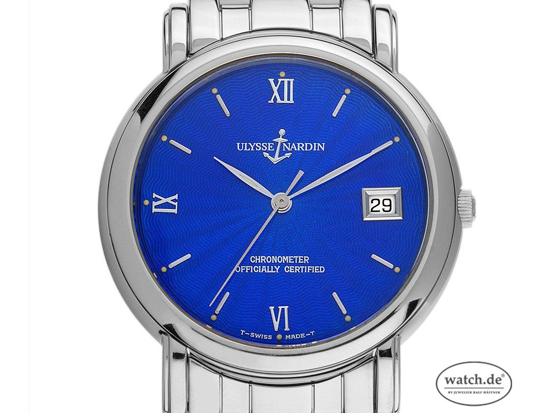 Ulysse Nardin San Marco Blue Stahl Automatik Chronometer Armband Stahl 37mm Ref.133.77.9 Vintage Bj.1991 Box&Pap. Full Set wie Neu mit Zertifikat über 6.800,-€