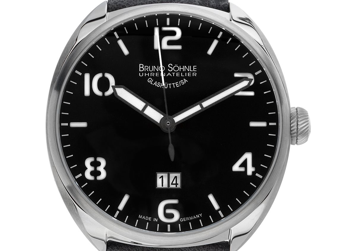 Bruno Söhnle Glashütte LA Spezia II Stahl Quarz Armband Leder 44mm Ref.17-13209-763 Box&Pap. Full Set Neu mit Zertifikat über 525,-€