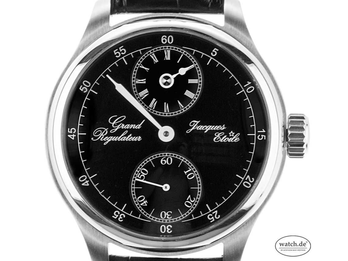Jacques Etoile Grand Regulateur Stahl Handaufzug Armband Leder 47mm Vintage Bj.2010 orig.Box wie Neu mit Zertifikat über 2.800,-€