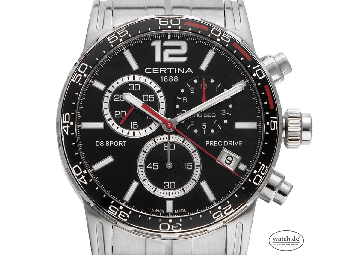 Certina DS Sport Precidrive Stahl Quarz Chronograph Armband Stahl 42mm Ref.C027.417.11.057.02 Bj.2016 Box&Pap. Full Set mit Zertifikat über 550,-€ 