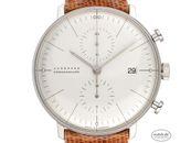 Junghans Max Bill Chronoscope Stahl Automatik Chronograph Armband Leder 40mm Ref.45-21602 Vintage Bj.2011 wie Neu mit Zertifikat über 1.800,-€