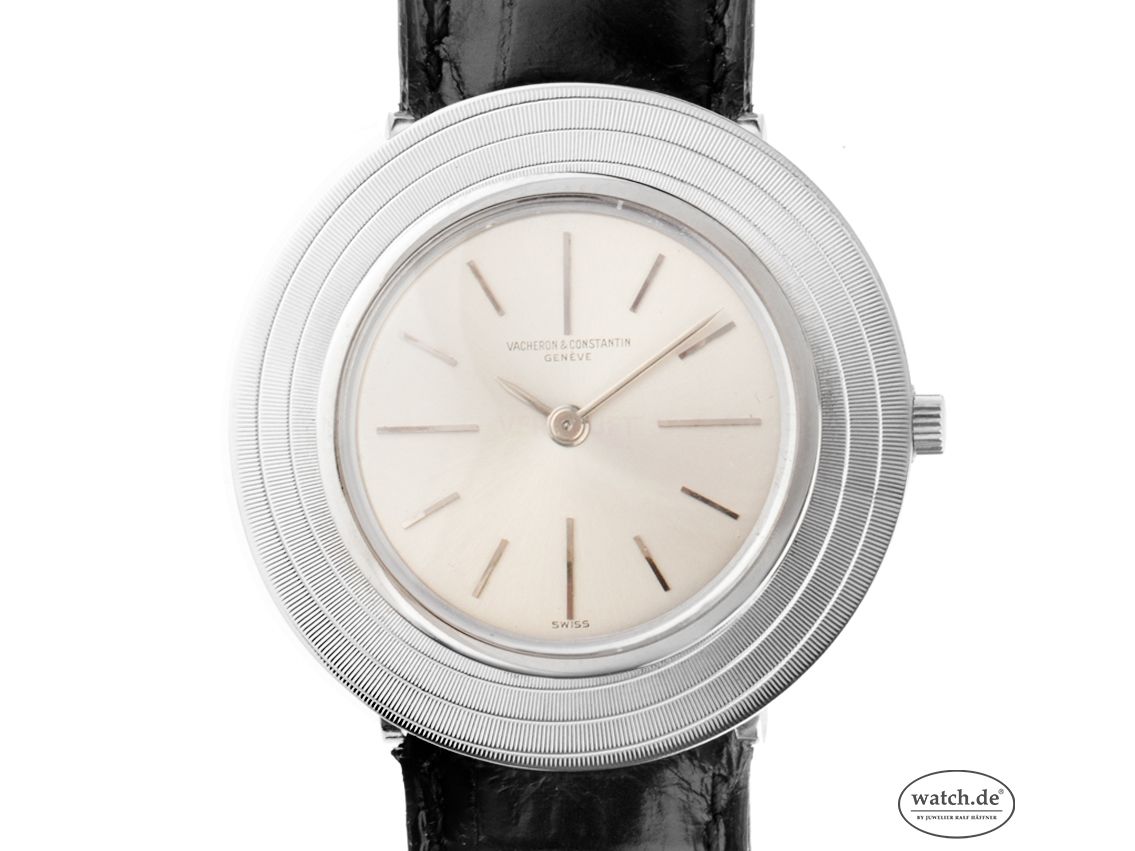 Vacheron Constantin ultraflach 18kt Weißgold Handaufzug Armband Leder 34mm Ref.6508 Vintage Bj.1962 Box&Pap. mit Zertifikat über 18.500,-€