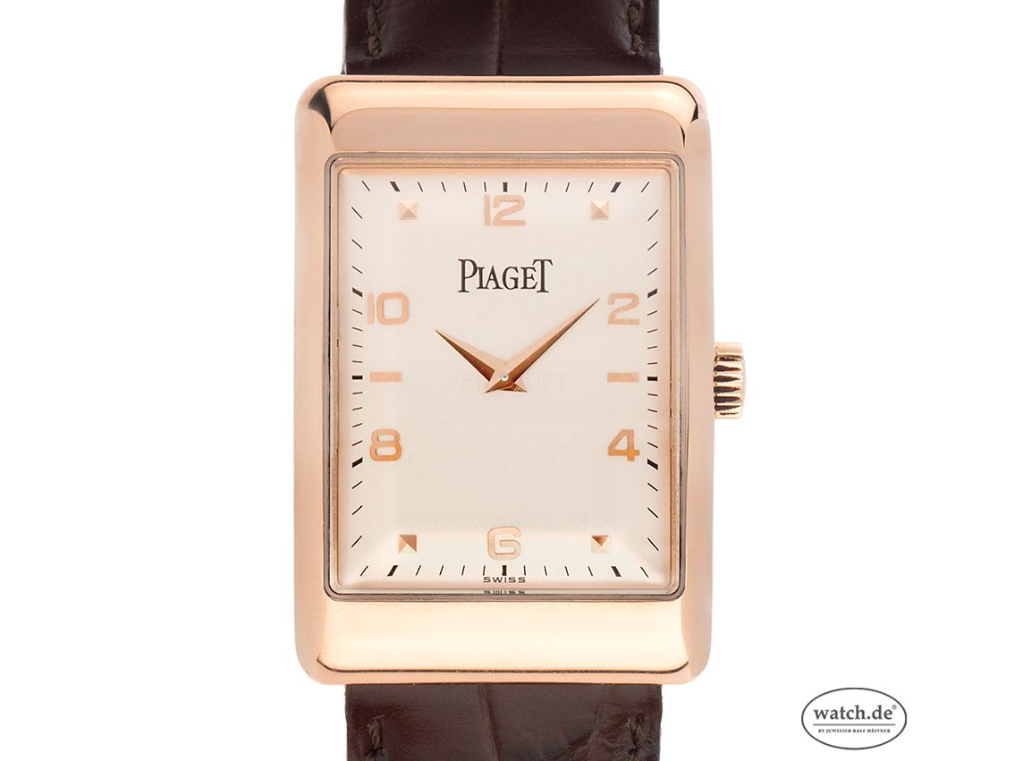 Piaget 18kt Roségold Handaufzug Armband Leder 36x24mm Ref.9952 Vintage Bj.1995 Piaget Reisemäppchen & Geldbörse wie Neu mit Zertifikat über 9.800,-€