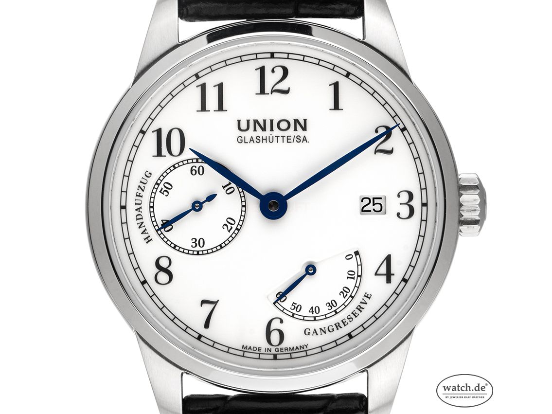 Union Glashütte 1893 Johannes Dürrrstein Edition Gangreserve Stahl Handaufzug Armband Leder Faltschließe 41mm Ref.D007.456.16.017.00 Box&Pap. Full Set Ungetragen mit Zertifikat über 2.350,-€