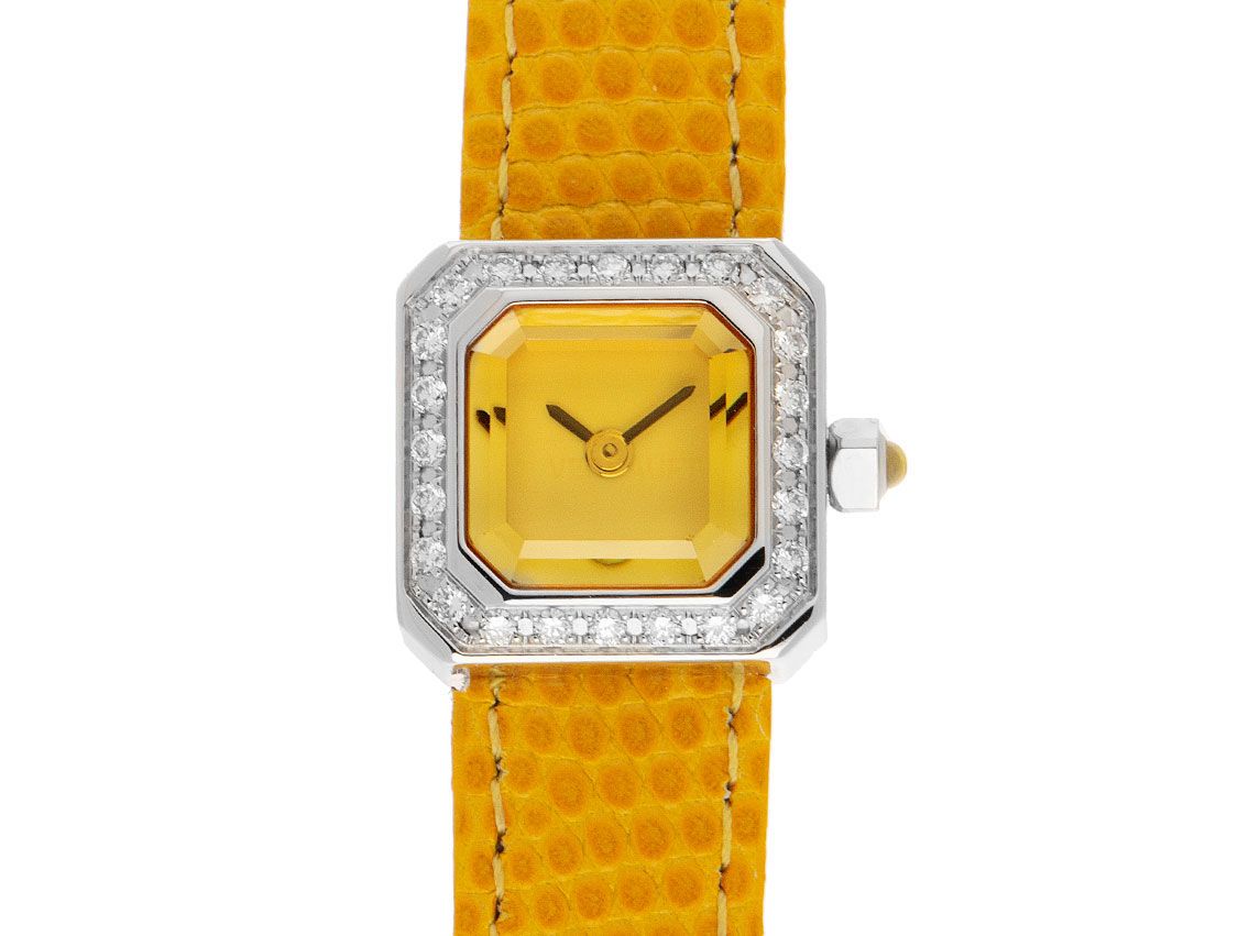 Corum Sugar Cube Stahl Diamanten Quarz Armband Leder 16x16mm Ref.137.425.47 Vintage Bj.2000 wie Neu 