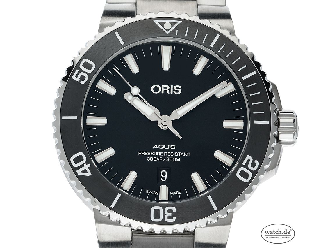 Oris Aquis Date Stahl Keramik Automatik Armband Stahl 39mm Box&Pap. Full Set wie Neu mit Zertifikat über 1.600,-€