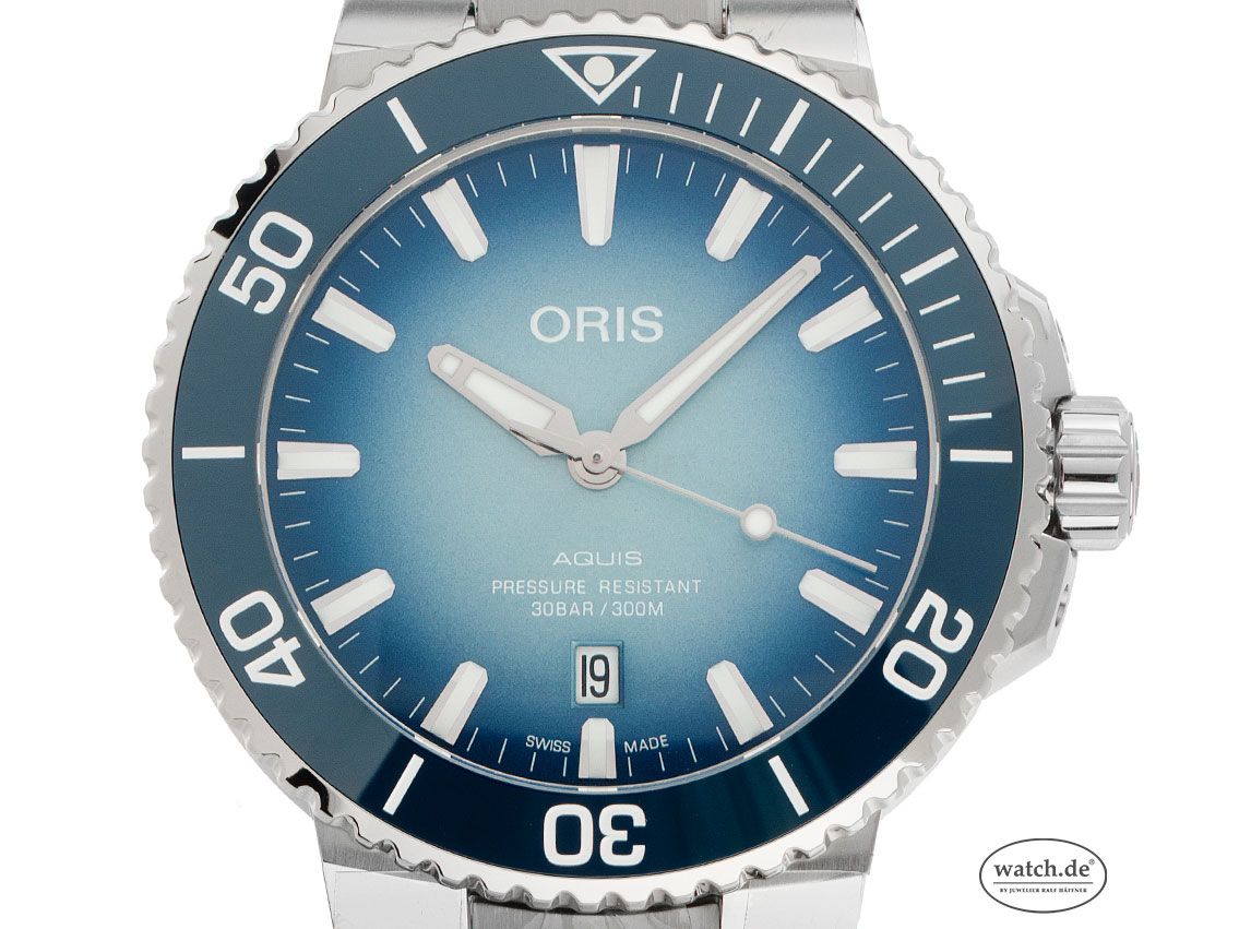 Oris Aquis Date Lake Baikal Stahl Automatik Armband Stahl 44mm Limitiert Box&Pap. Full Set Ungetragen mit Zertifikat über 2.150,-€