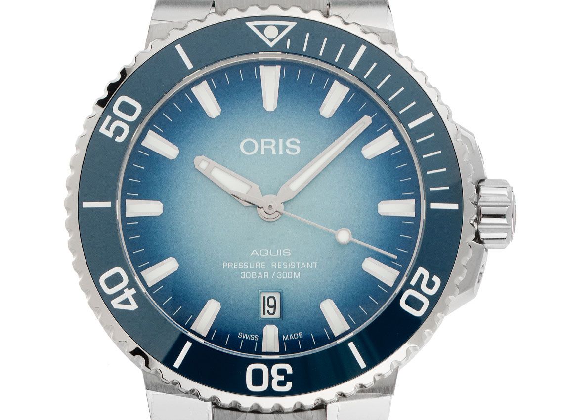 Oris Aquis Date Lake Baikal Stahl Automatik Armband Stahl 44mm Limitiert Box&Pap. Full Set Ungetragen mit Zertifikat über 2.150,-€