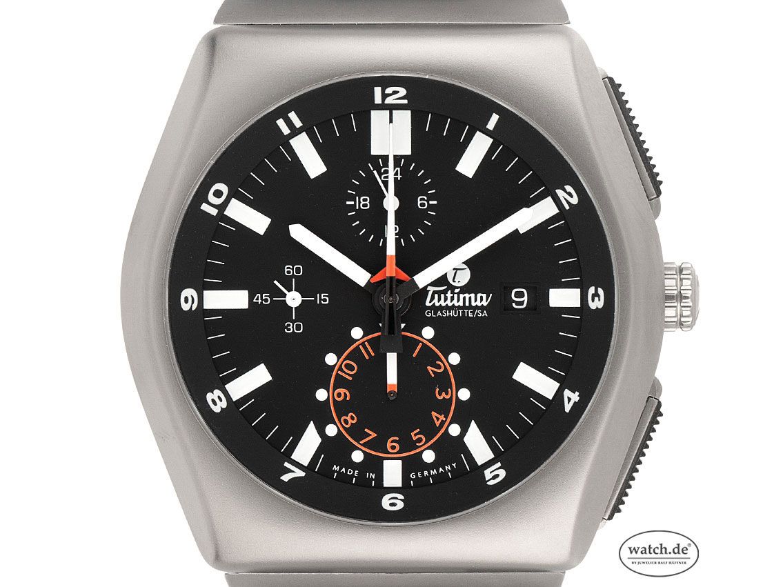 Tutima M2 Chronograph Titan Automatik Armband Titan 46mm Ref.6450-03 Box&Pap. Full Set Neu mit Zertifikat über 4.900,-€