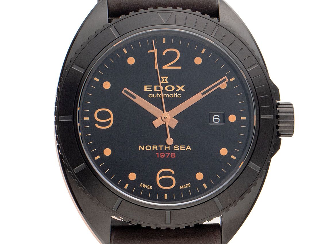 Edox Delfin North Sea 1978 The Inverse Moon Landing Stahl CLD Black Automatik Armband Leder 43mm Box&Pap. Full Set UVP 1.490,-€ Neu