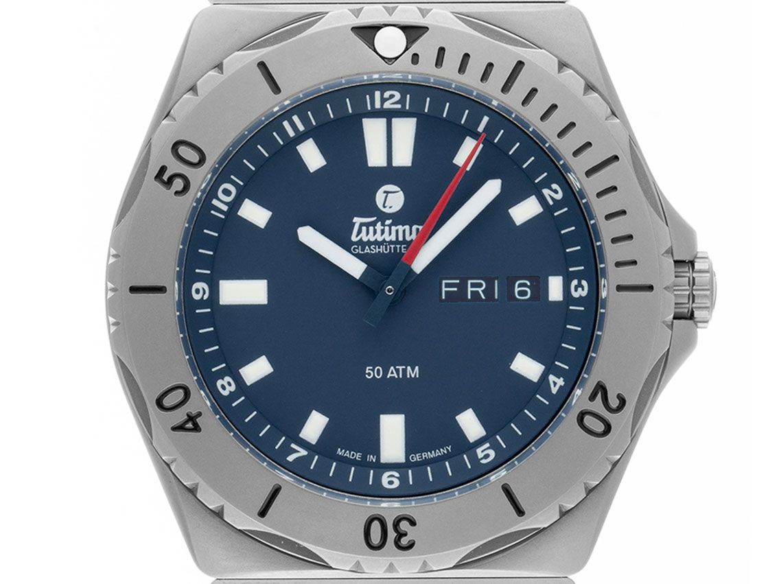Tutima M2 Seven Seas Titan Automatik Armband Titan 44mm Bj.2021 Box&Pap. Full Set Ungetragen