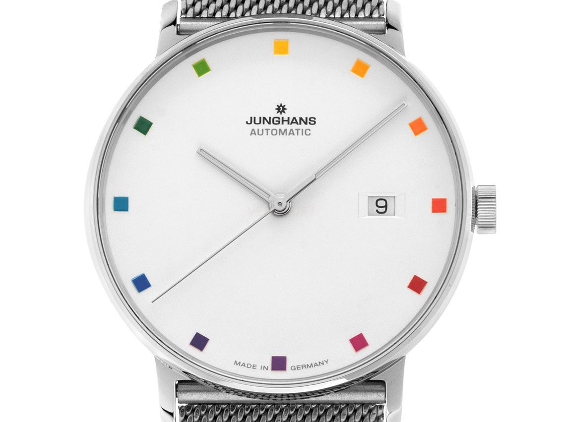 Junghans Form A 100 Jahre Bauhaus Stahl Automatik Armband Milanese Stahl Limitiert 39mm Bj.2019 Box&Pap Full Set wie Neu