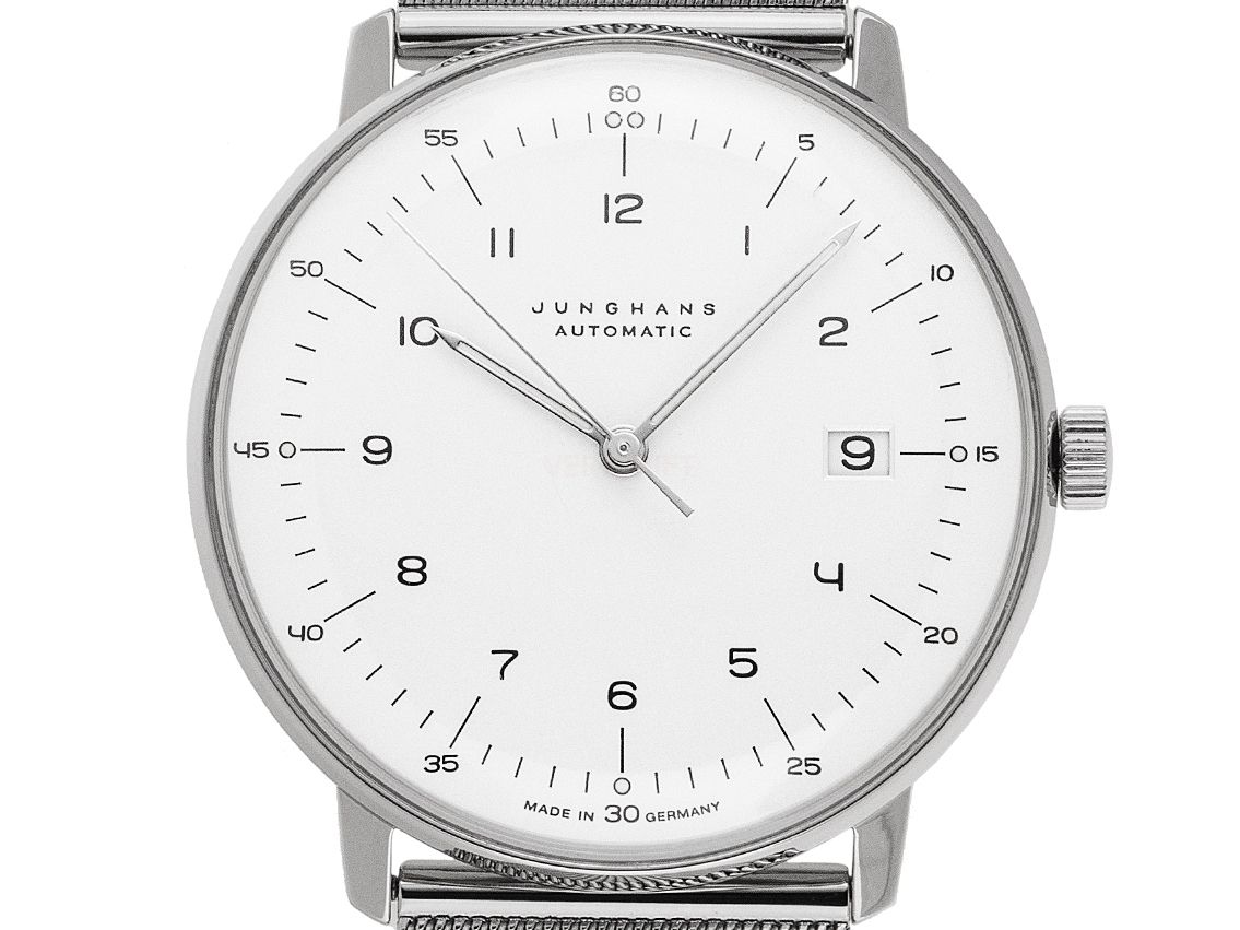 Junghans Max Bill Stahl Automatik Armband Milanese Stahl 38mm Ref.027/7400.00 Vintage Bj.2009 Box&Pap. Full Set wie Neu