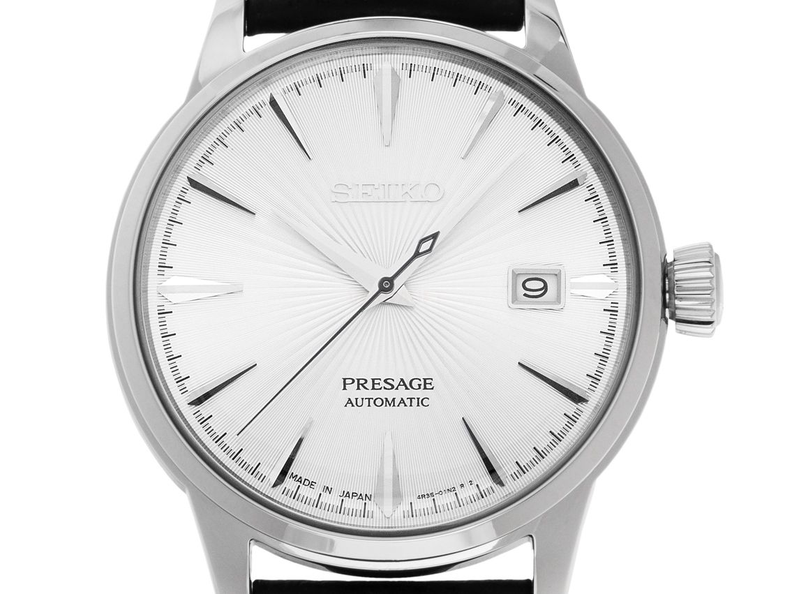 Seiko Presage Stahl Automatik Armband Leder Faltschließe 40mm Ref.4R35-01T0 Vintage Bj.2008 Box&Pap. Full Set wie Neu 