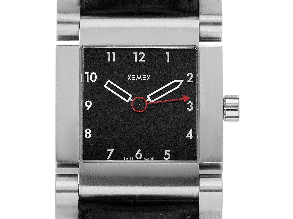 Xemex Avenue Stahl Automatik Armband Leder 35x31mm Ref. 2260-132 Vintage Bj.2005 Box&Pap. Full Set