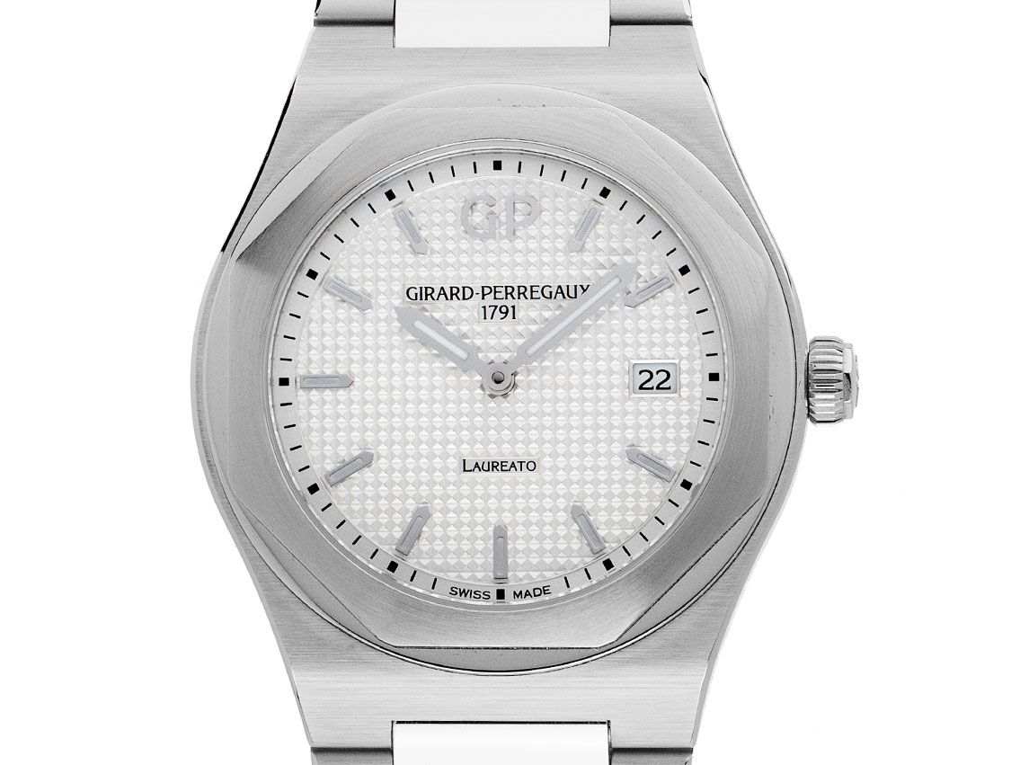 Girard Perregaux Laureato Stahl Quarz Armband Stahl 34mm Bj.2022 Box&Pap. Full Set Ungetragen